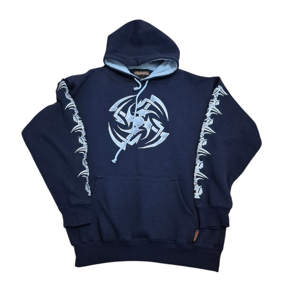 Sapphire Lounge Embroidered Tribal Graphic Hoodie